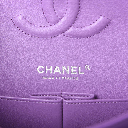 Chanel Lambskin Quilted Medium Double Flap Purple 6 of 9
