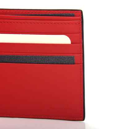 Fendi Vitello Century Monster Eyes Inlay Bi-Fold Wallet Black Giallo Rosso 6 of 9