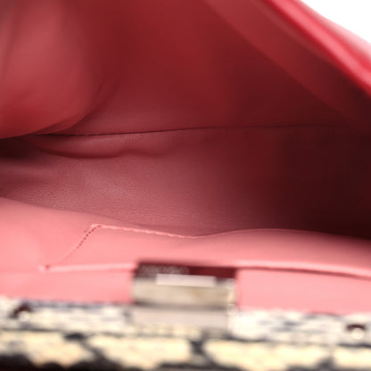 Fendi Nappa Elaphe Monster Eyes Mini Peekaboo Iconic Satchel Ruby Bois de Rose Natural 5 of 15