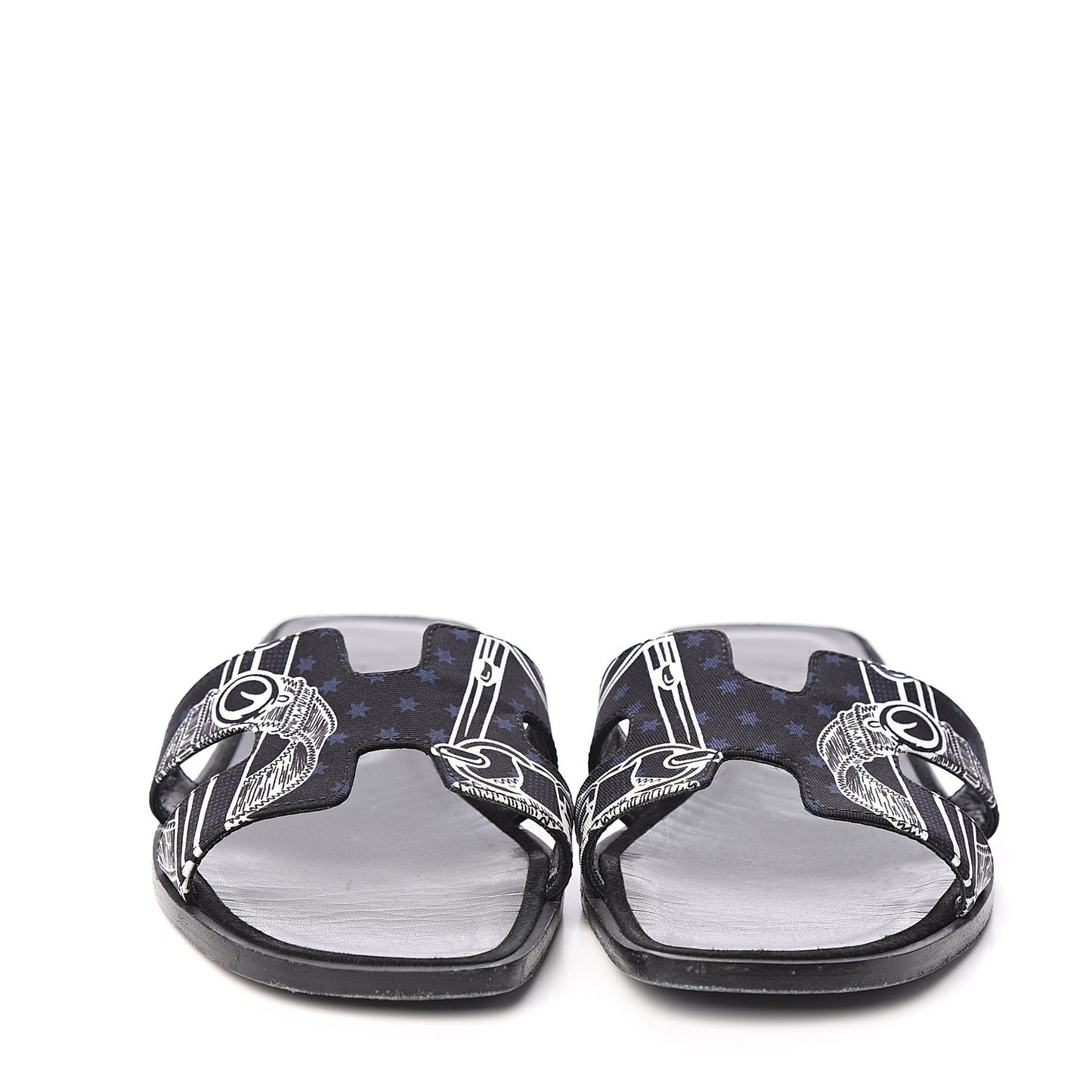 Silk Printed Eperon d'Or Oran Sandals 37.5 Black