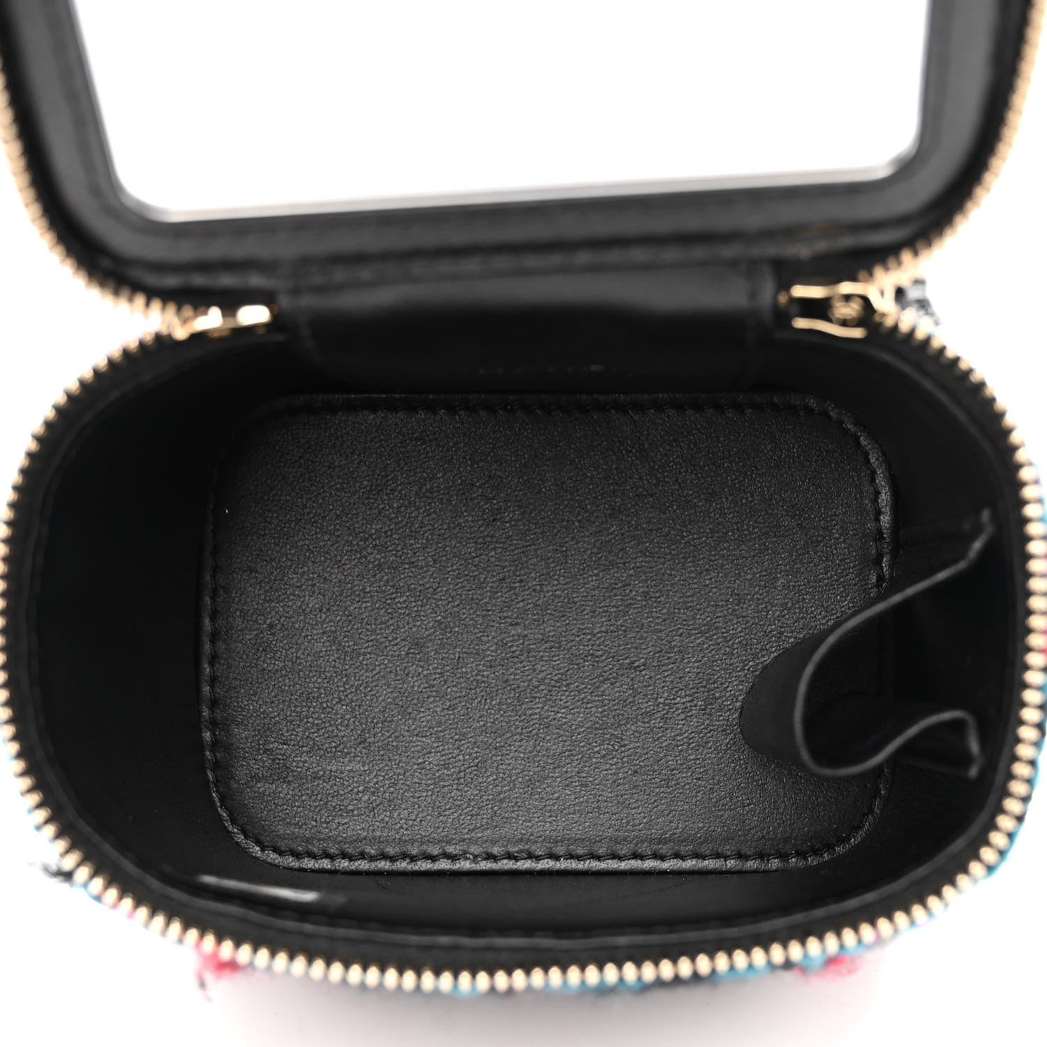 Chanel Tweed Quilted Mini Vanity Case With Chain Black 5 of 10