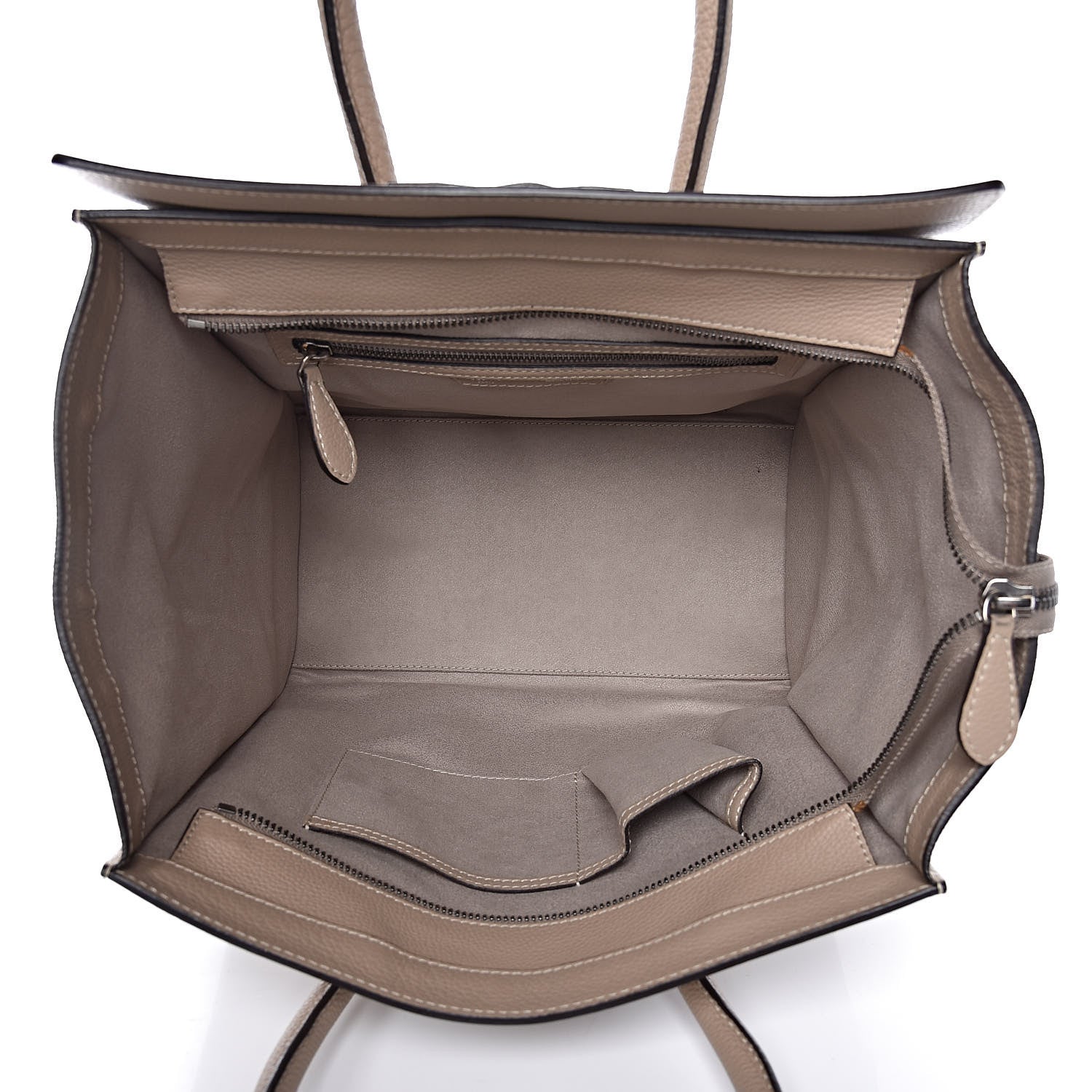 Celine Drummed Calfskin Mini Luggage Dune 5 of 14