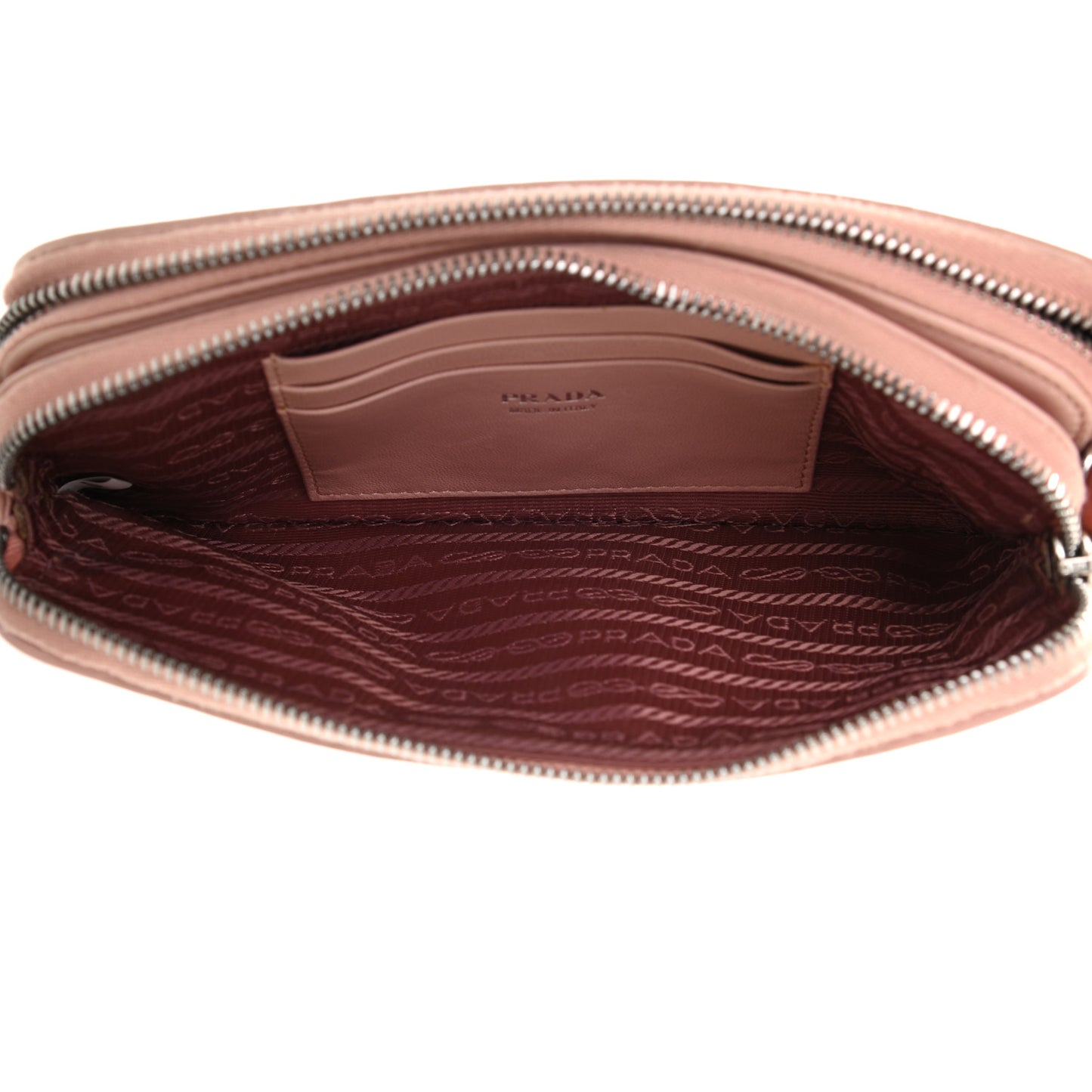 Nappa Impunture Diagramme Mini Double Zip Chain Crossbody Bag Orchidea