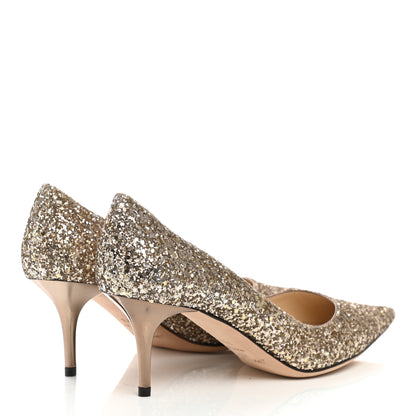 Jimmy Choo Glitter Degrade Pointy Toe Romy 60 Pumps 38.5 Antique Gold 4 of 9