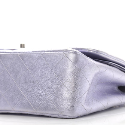 Chanel Metallic Lambskin Quilted Jumbo Double Flap Light Purple 10 of 13