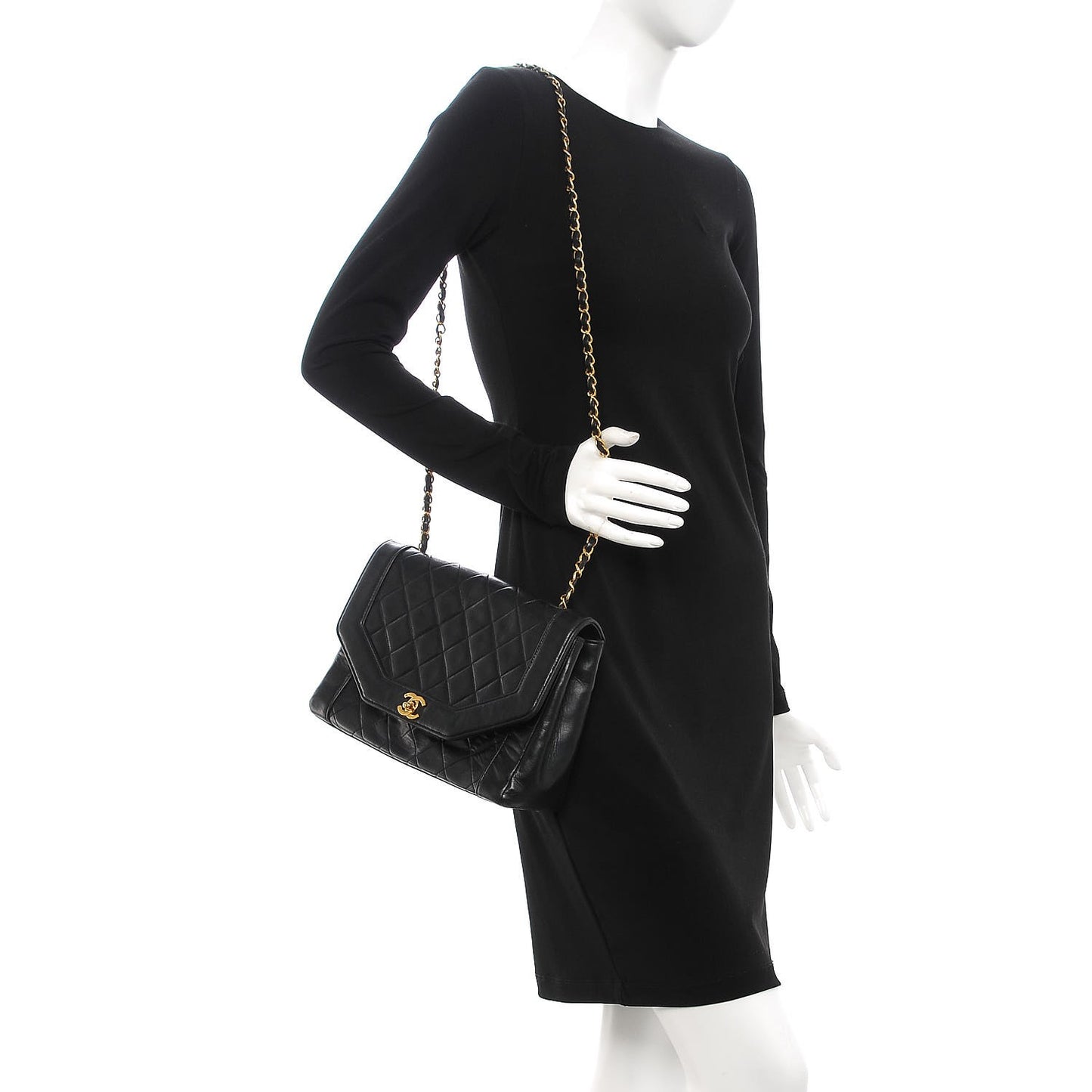 Lambskin Quilted Medium Single Flap Black