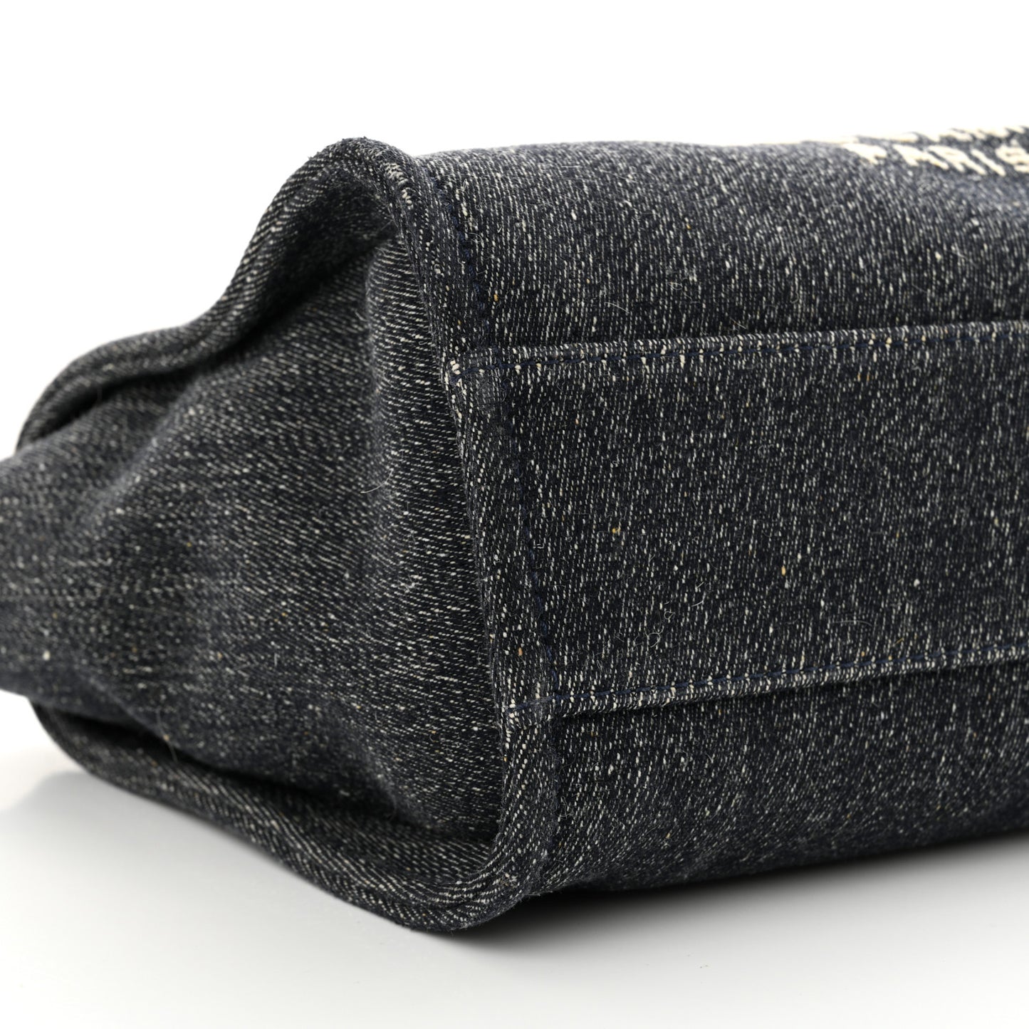 Denim Small Deauville Tote Dark Blue White