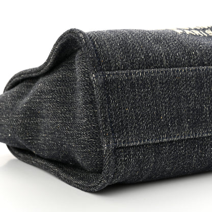 Chanel Denim Small Deauville Tote Dark Blue White 10 of 15