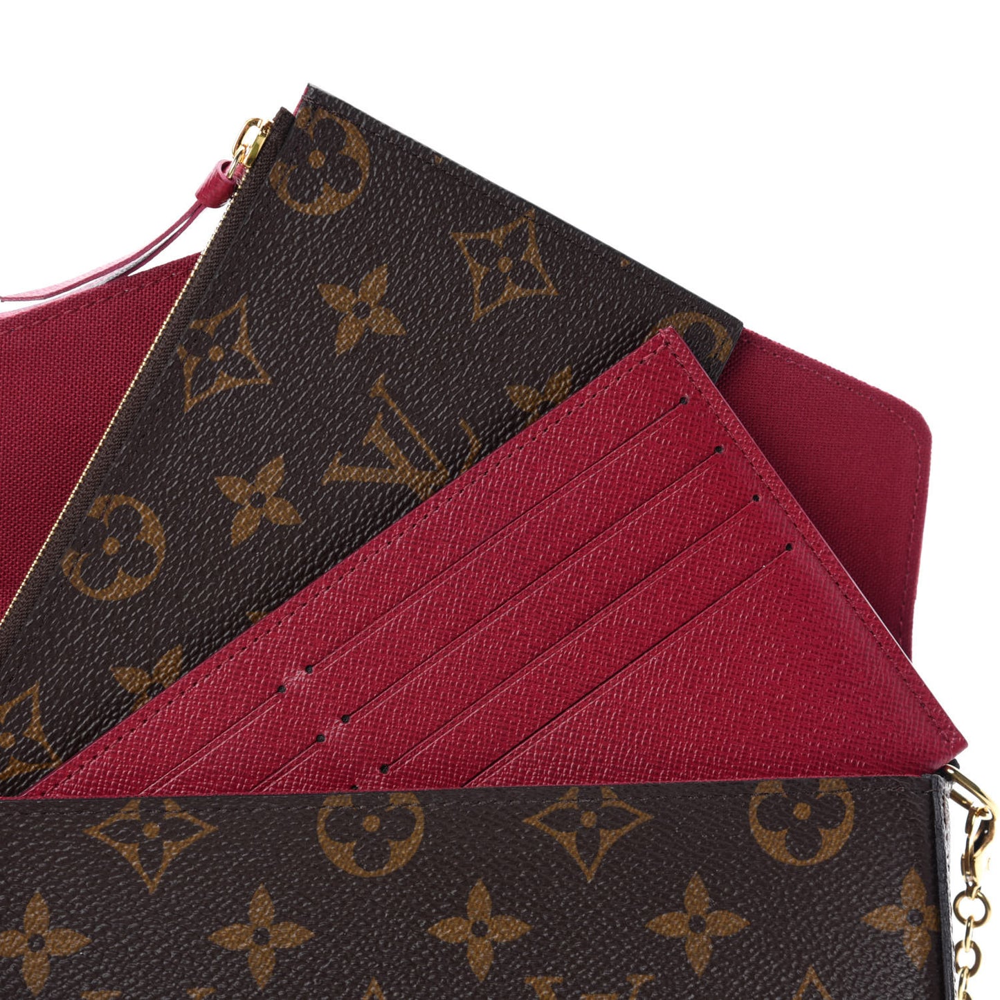 Monogram Pochette Felicie Chain Wallet Fuchsia