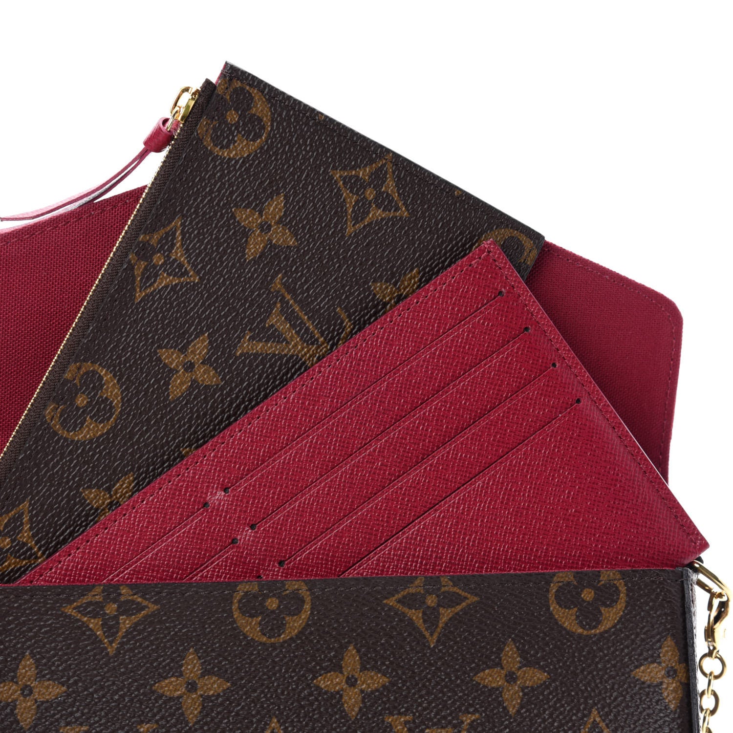 Louis Vuitton Monogram Pochette Felicie Chain Wallet Fuchsia 8 of 13