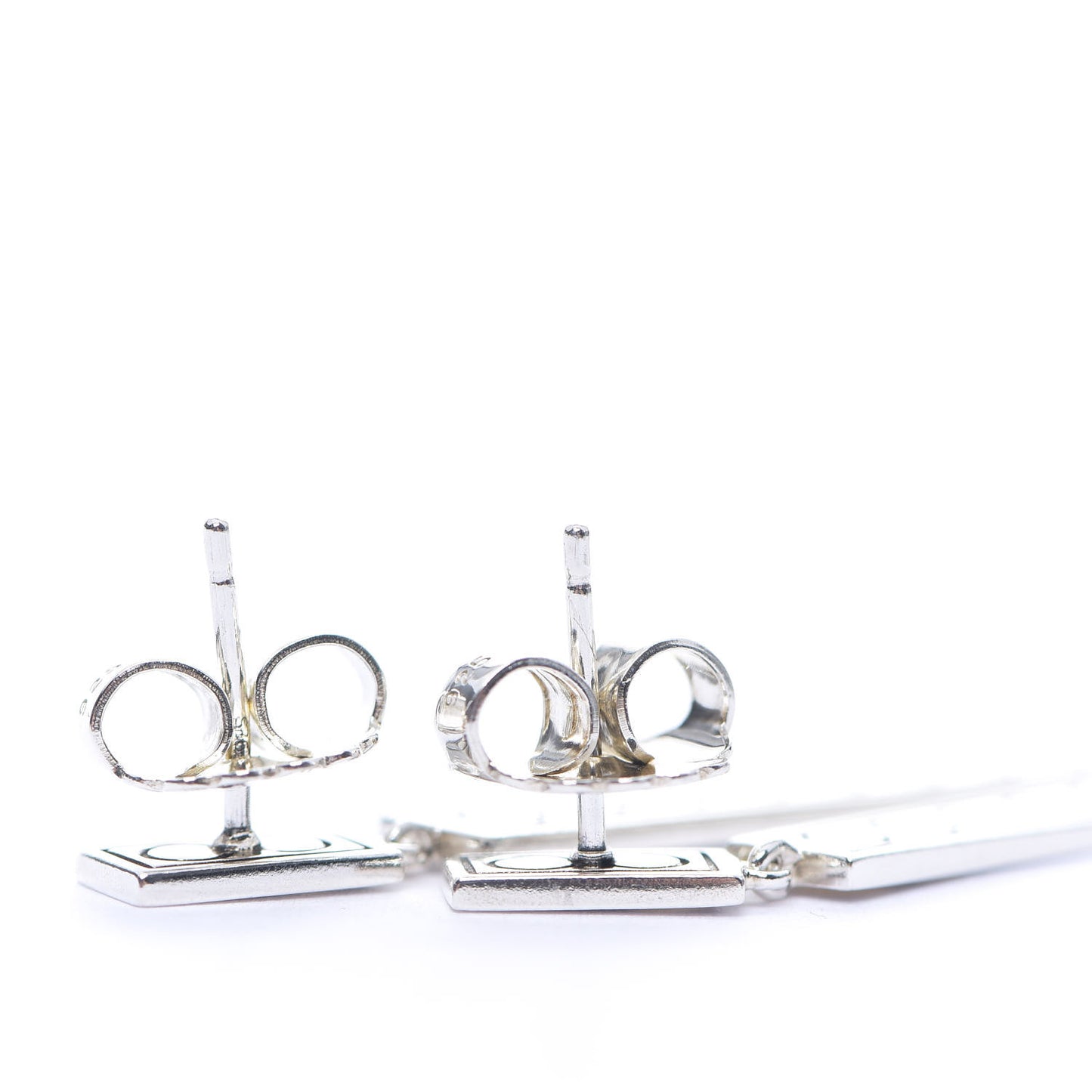 Sterling Silver 18K Yellow Gold Linear Dot Earrings