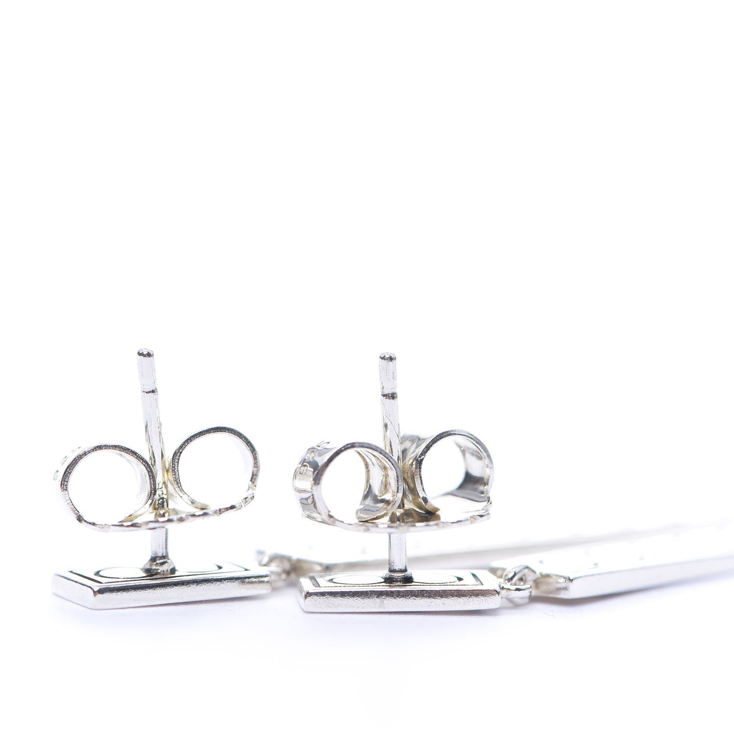 John Hardy Sterling Silver 18K Yellow Gold Linear Dot Earrings 3 of 3