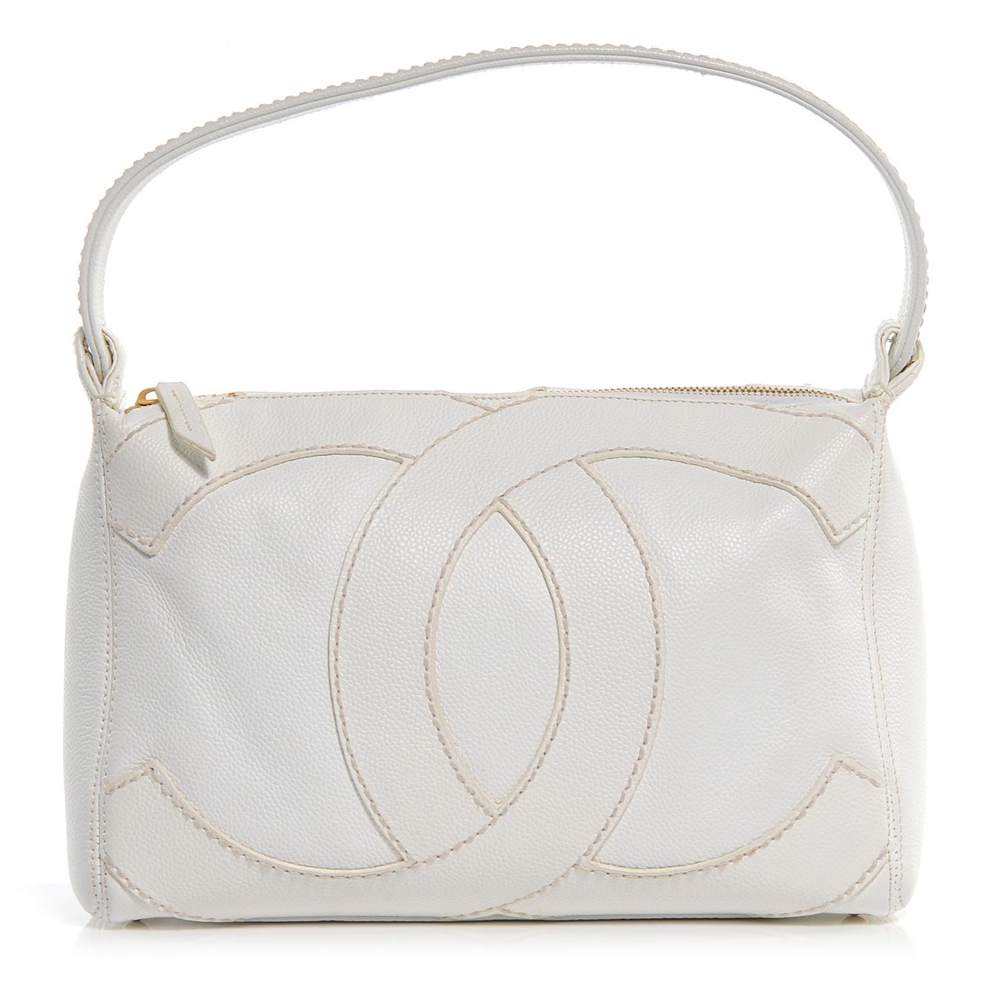 Caviar CC Stitched Hobo White
