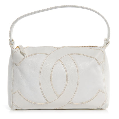 Chanel Caviar CC Stitched Hobo White 1 of 7