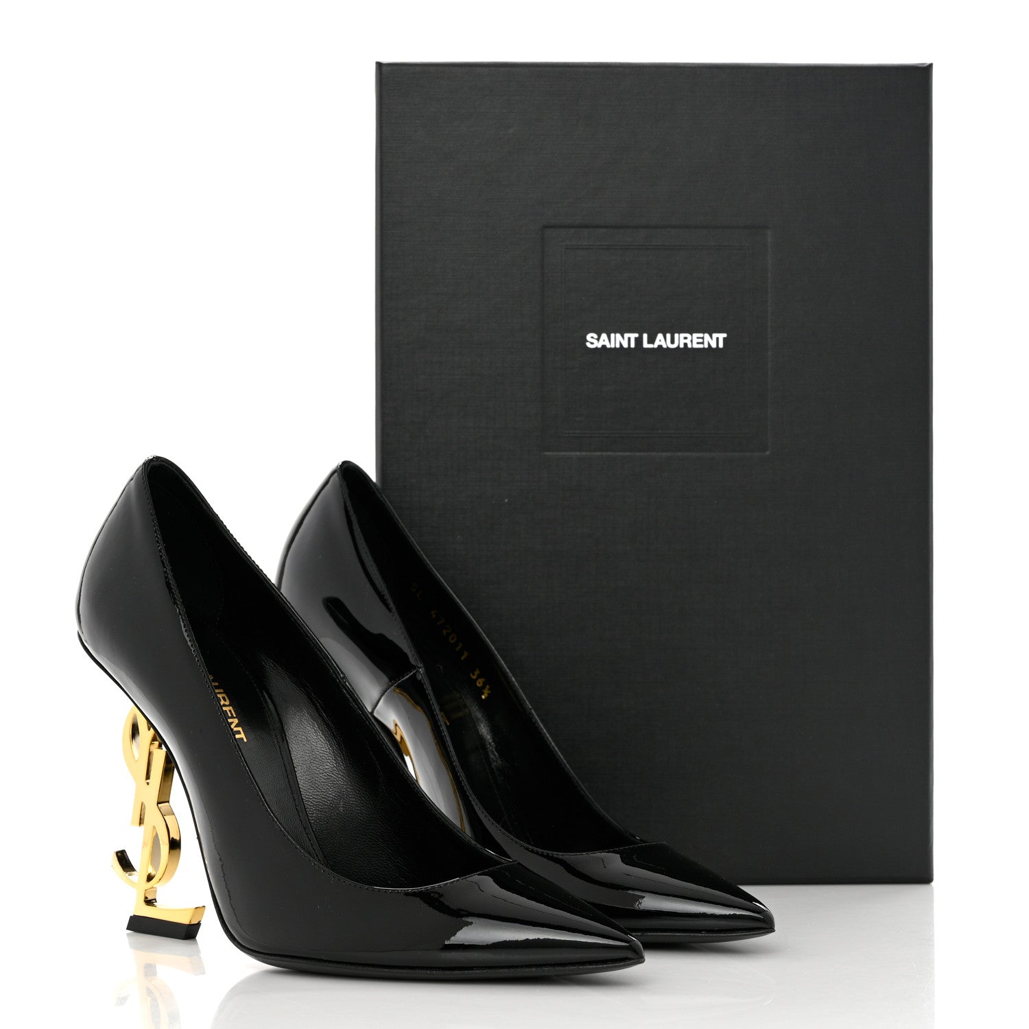 Saint Laurent Patent Opyum 110 Pumps 36.5 Black Gold 9 of 9