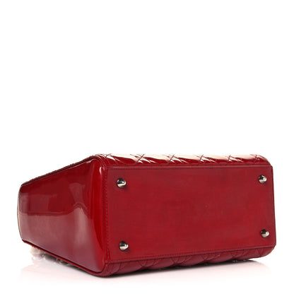 Christian Dior Patent Cannage Medium Lady Dior Red 4 of 13