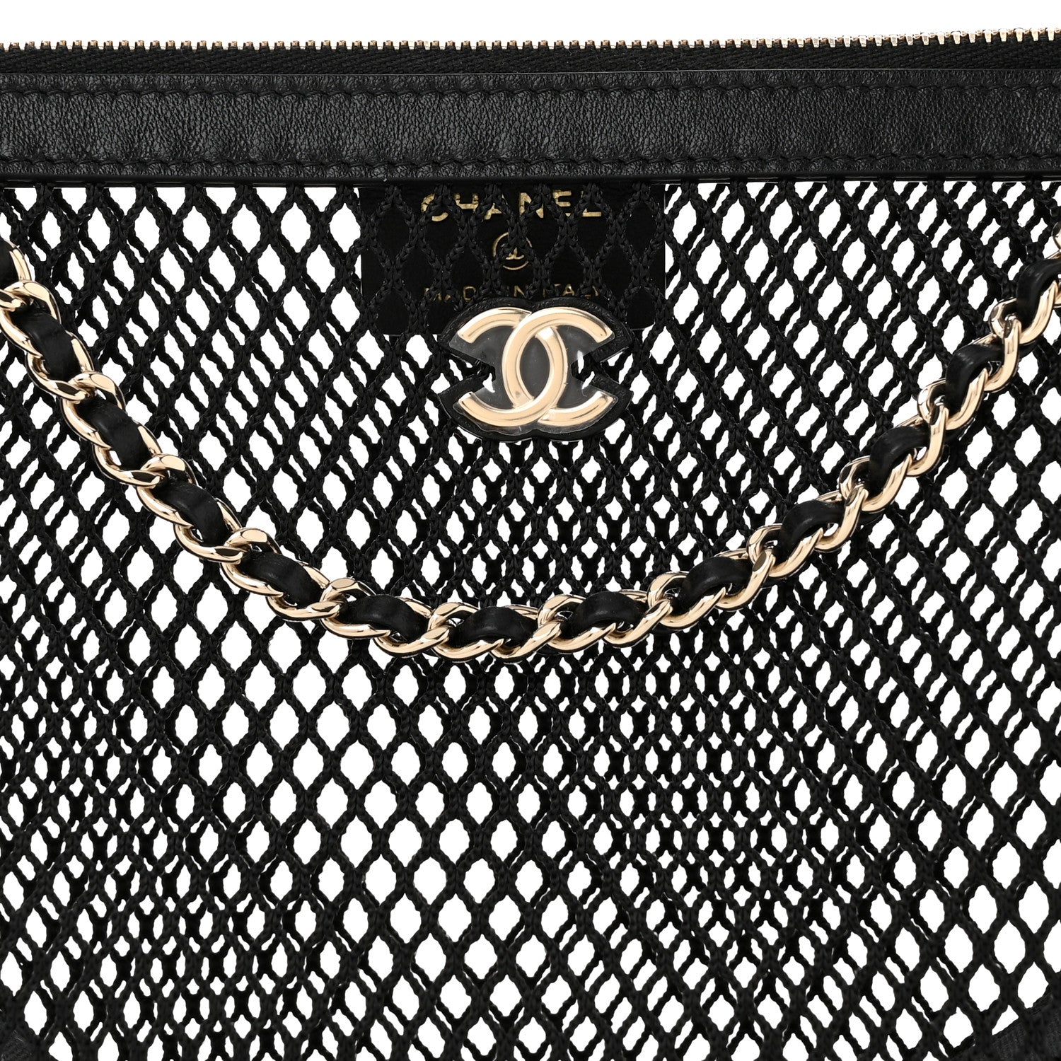 Chanel Mesh Shiny Lambskin Chain Hobo Black 9 of 12