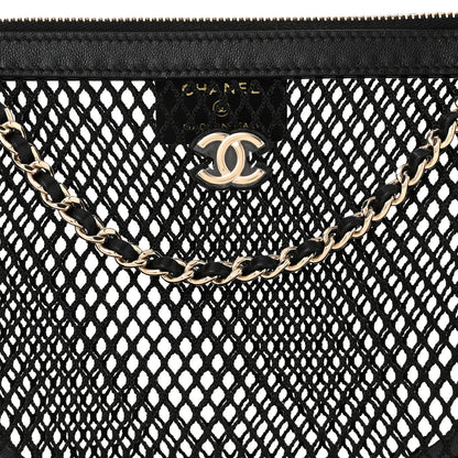 Chanel Mesh Shiny Lambskin Chain Hobo Black 9 of 12
