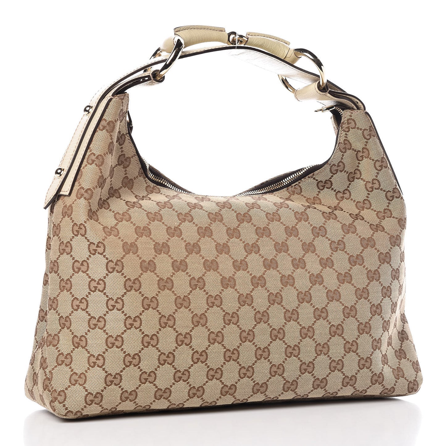 Monogram Medium Horsebit Chain Hobo Off White