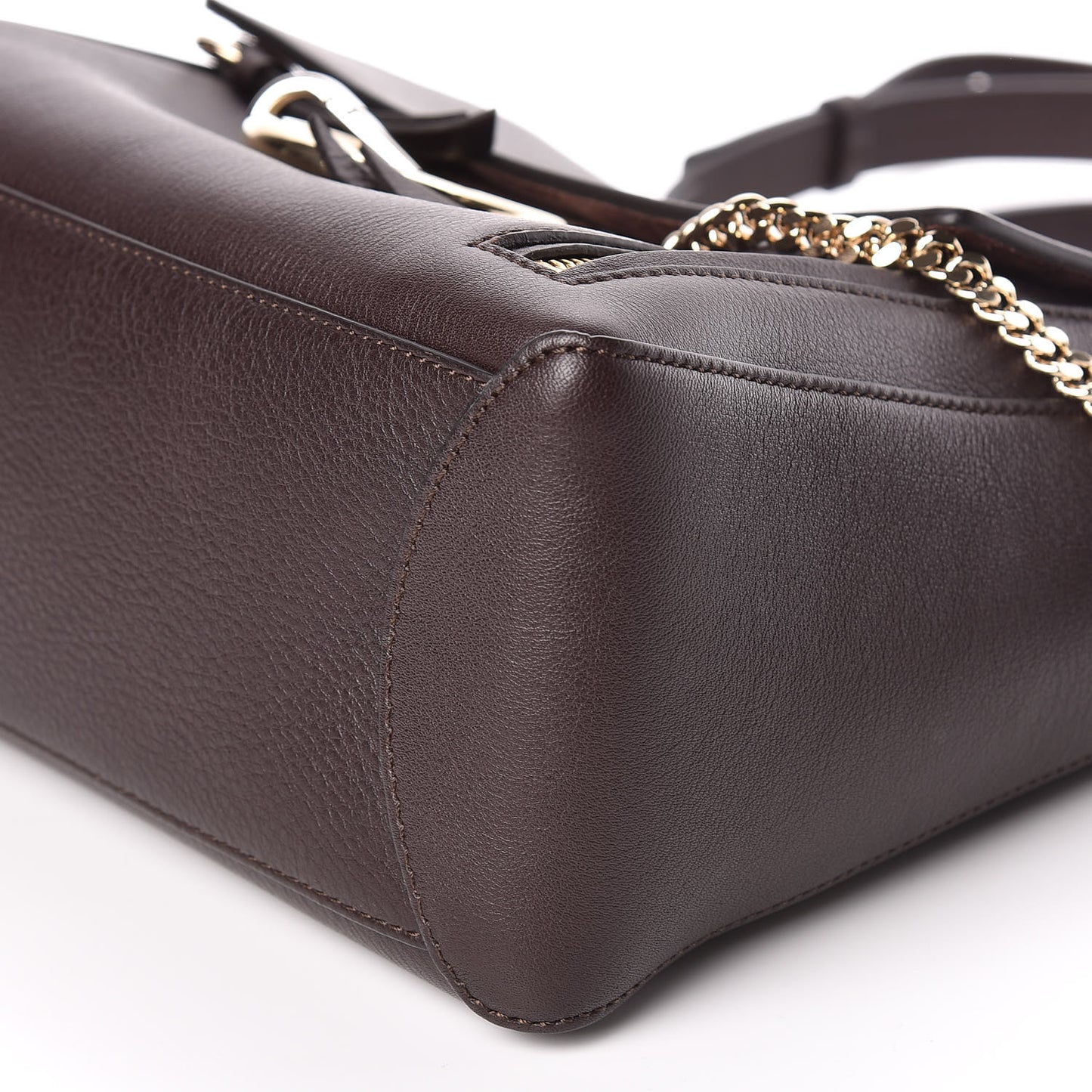 Calfskin Small Faye Day Shoulder Bag Carbon Brown