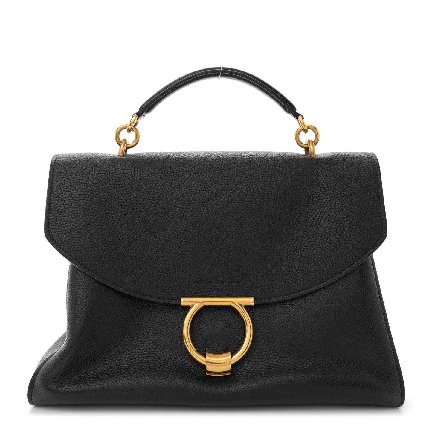 Calfskin Medium Margot Top Handle Satchel Black