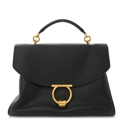 Salvatore Ferragamo Calfskin Medium Margot Top Handle Satchel Black 1 of 14
