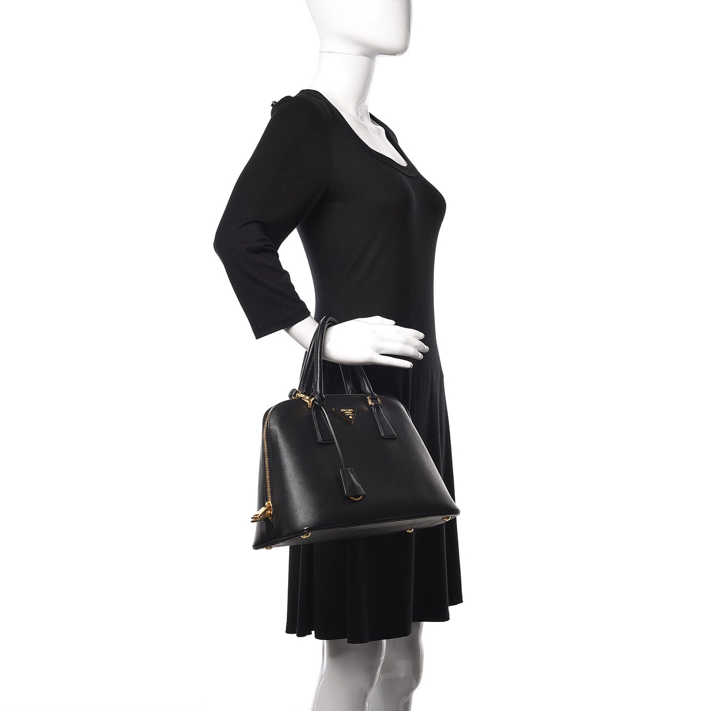 Saffiano Lux Medium Promenade Tote Black