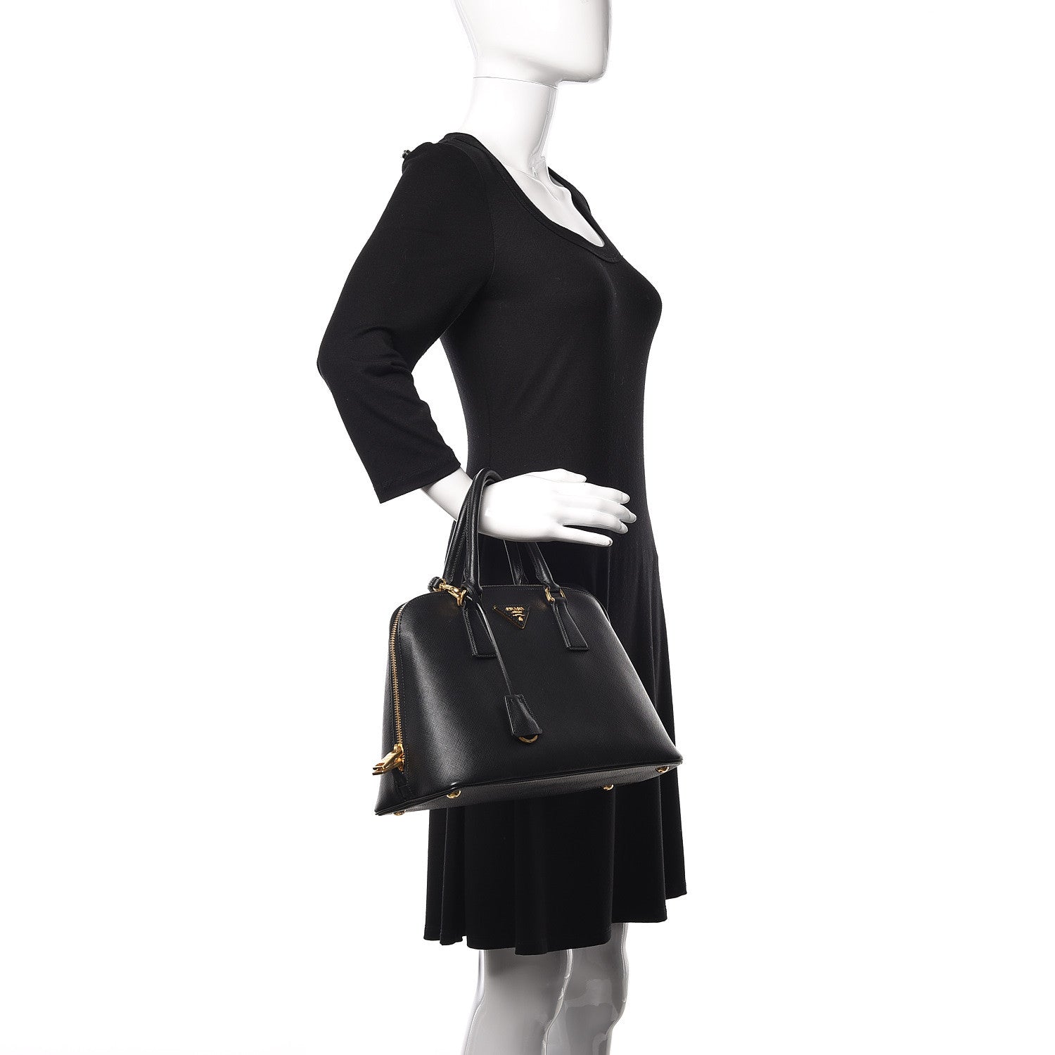 Prada Saffiano Lux Medium Promenade Tote Black 2 of 11
