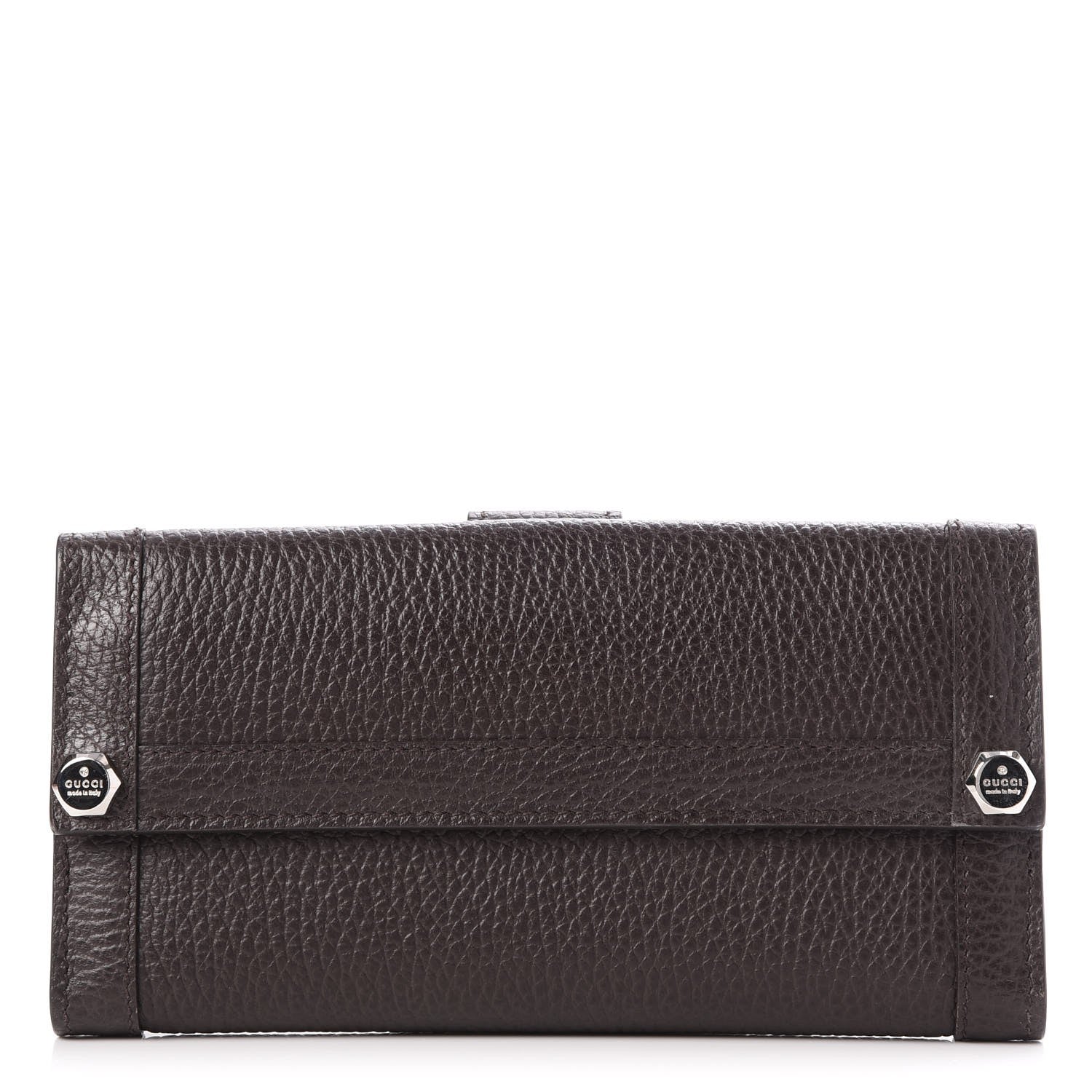 Gucci Calfskin Continental Charmy Wallet Dark Brown 1 of 8