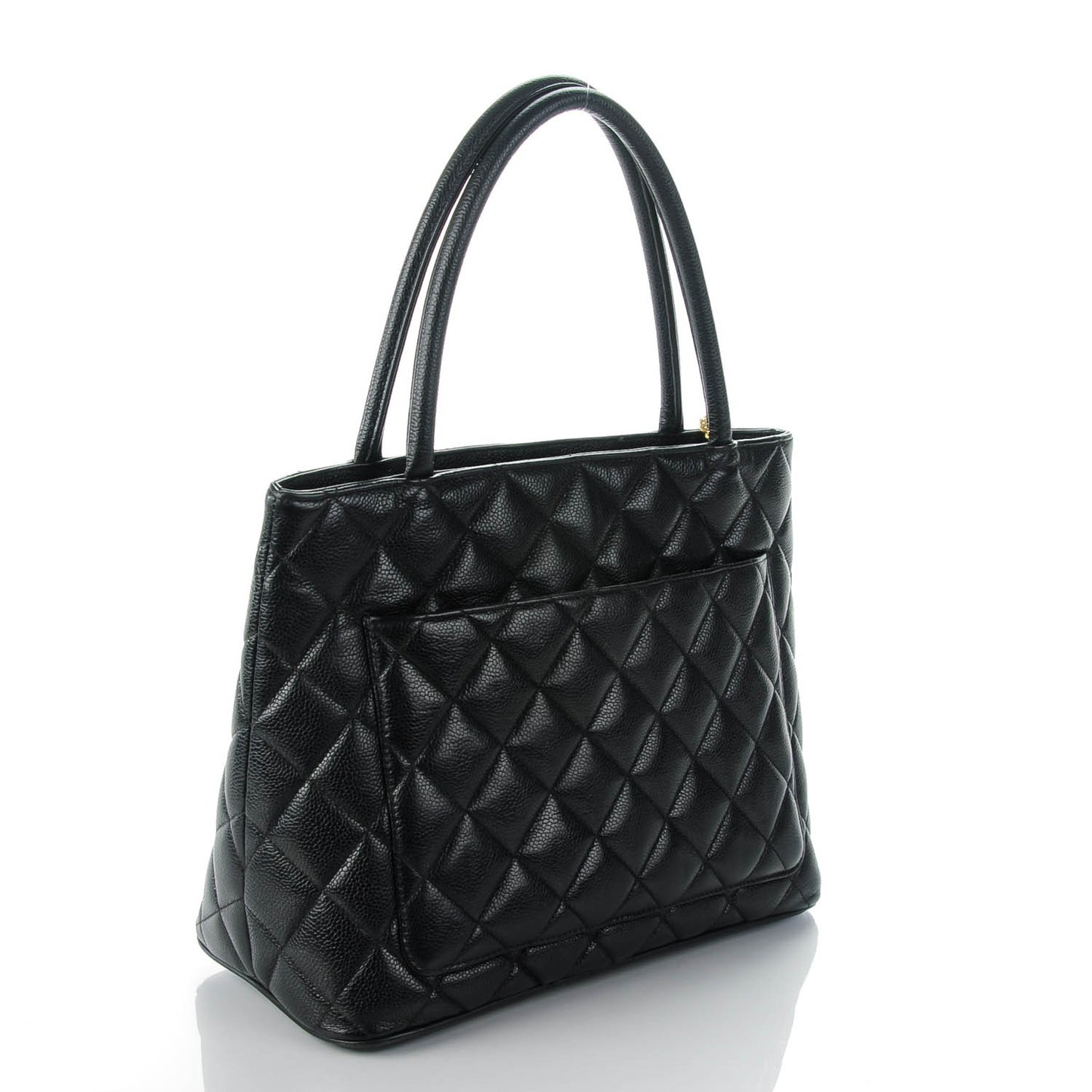 Caviar Quilted Medallion Tote Black