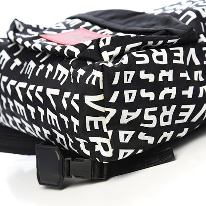 Versace Nylon Logo Print Backpack Black White 7 of 9