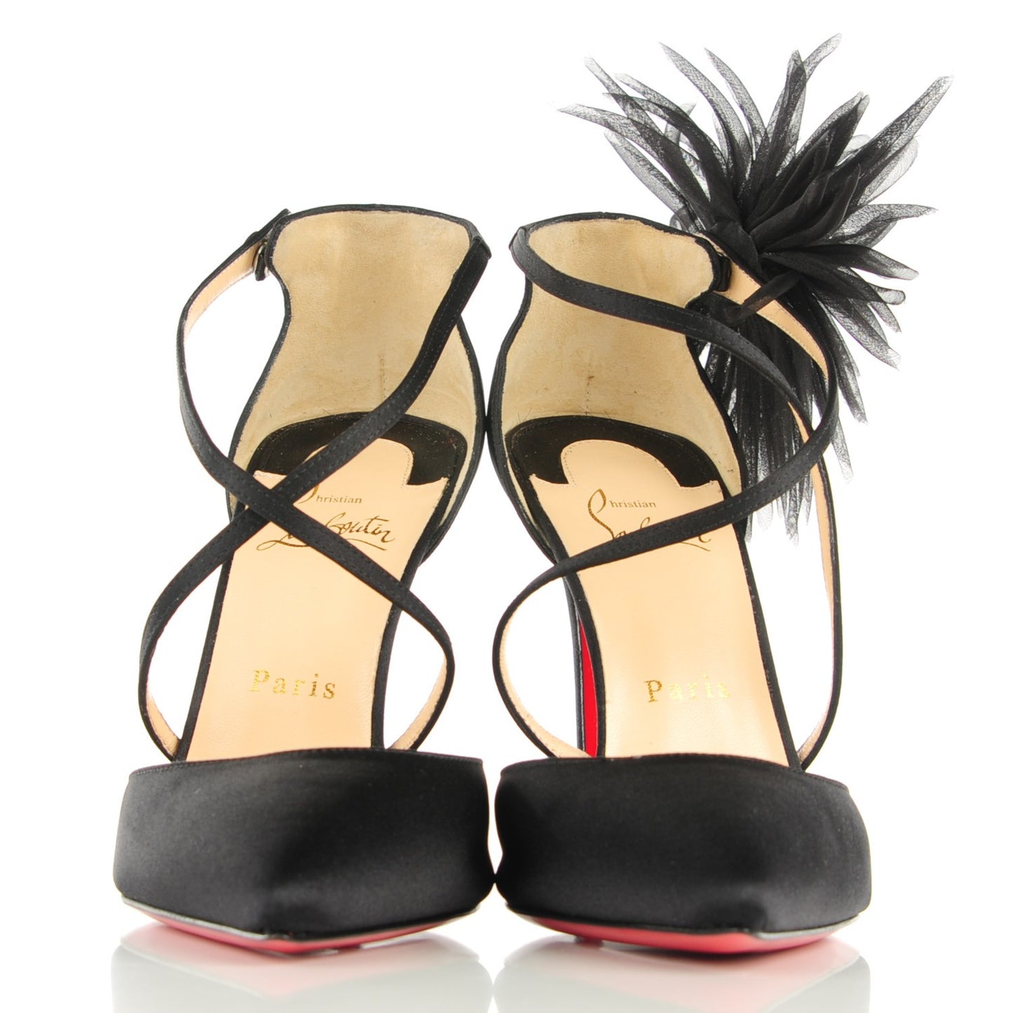 Crepe Satin Gela Davis 100 Pumps 39.5 Black