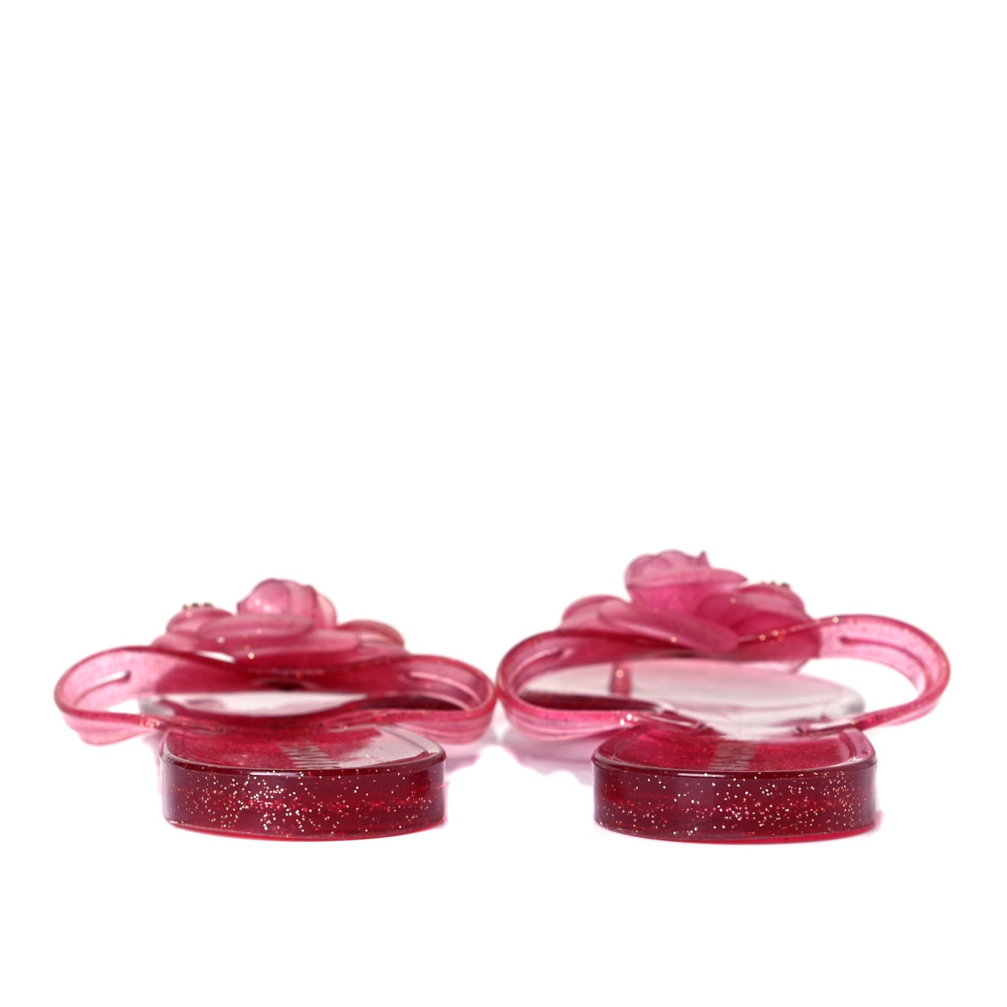 Jelly Camellia Glitter Thong Sandals 41 Rose Clair