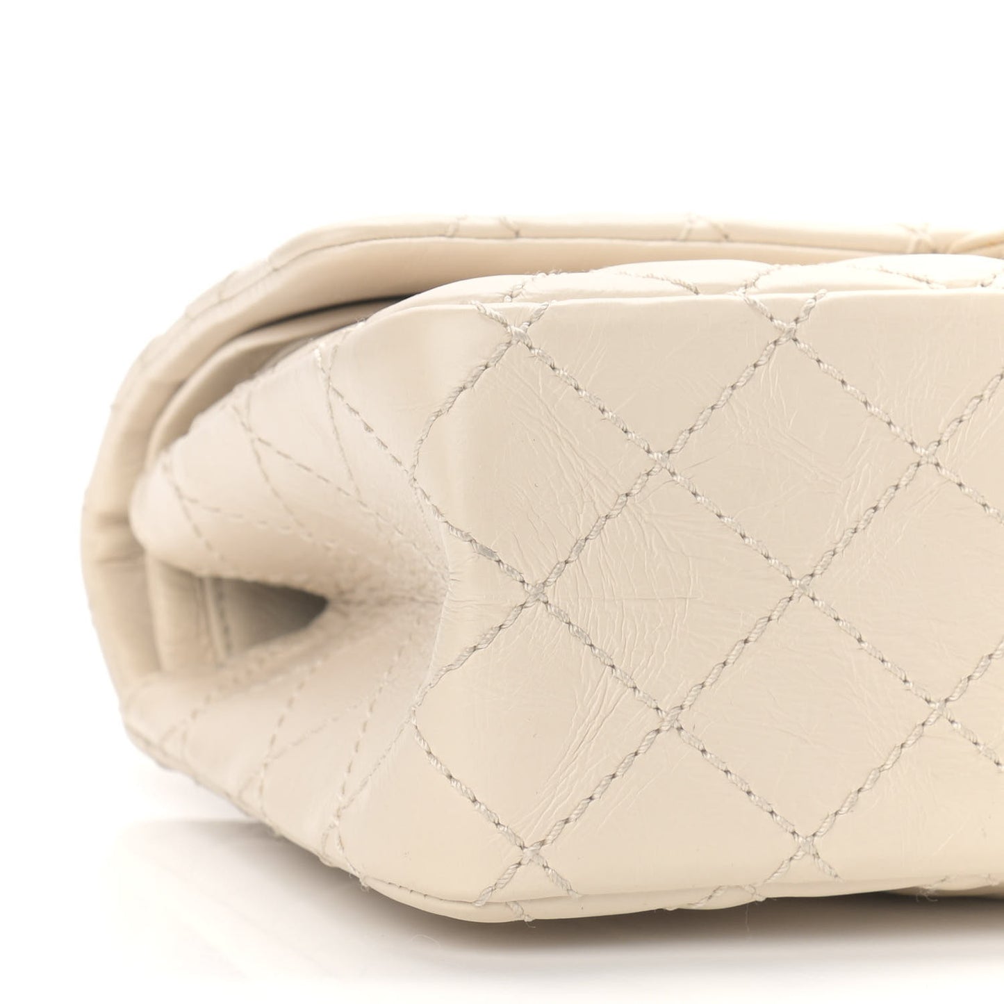 Aged Calfskin Quilted 2.55 Reissue 225 Flap White