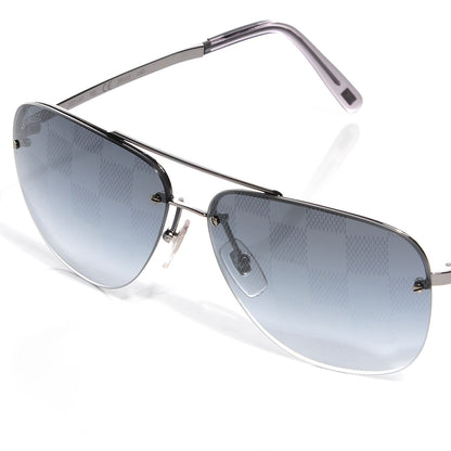 Louis Vuitton Damier Socoa Aviator Sunglasses Z0216U Silver 4 of 8