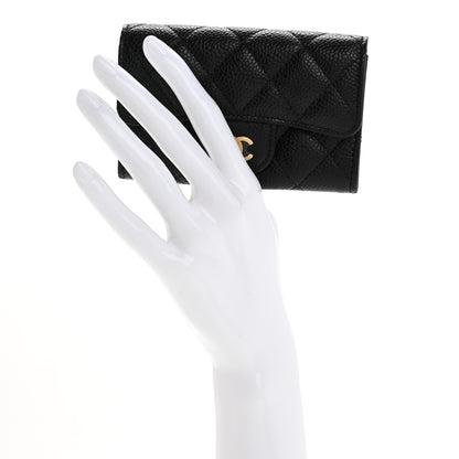 Chanel Caviar Quilted Flap Card Holder Wallet Black 2 of 9