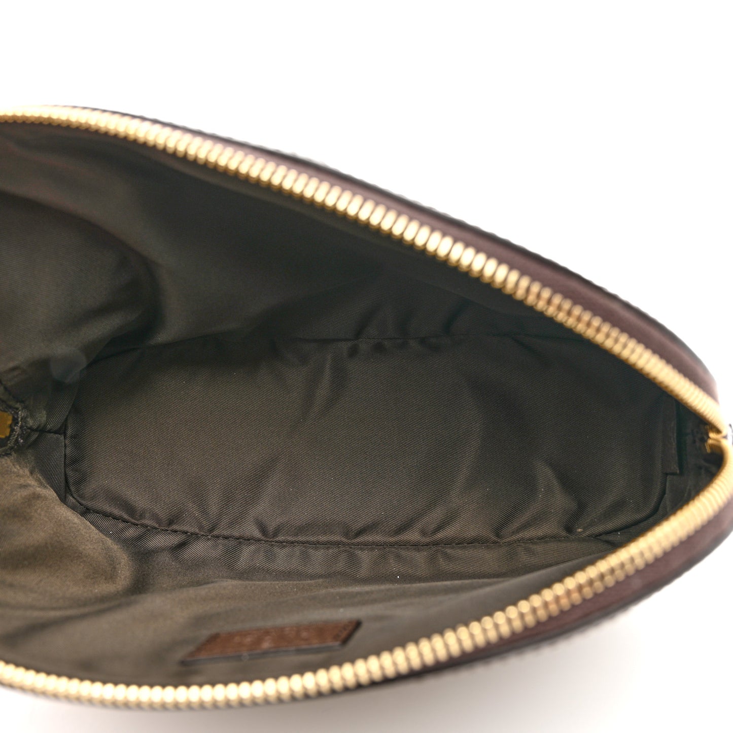 GG Supreme Monogram Textured Calfskin Web Large Ophidia Cosmetic Case Beige Ebony New Acero