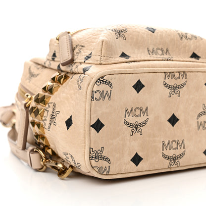 MCM Visetos Side Stud X-Mini Stark Bebe Boo Backpack Beige 9 of 10