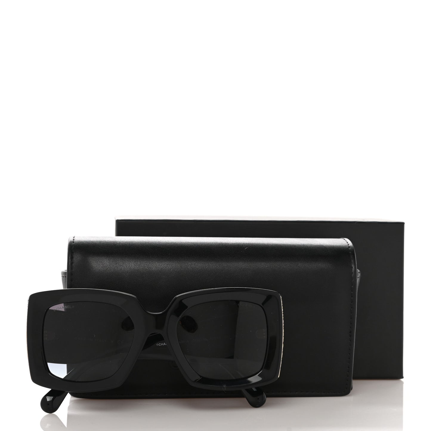 Acetate Rectangle Sunglasses 5435 Black