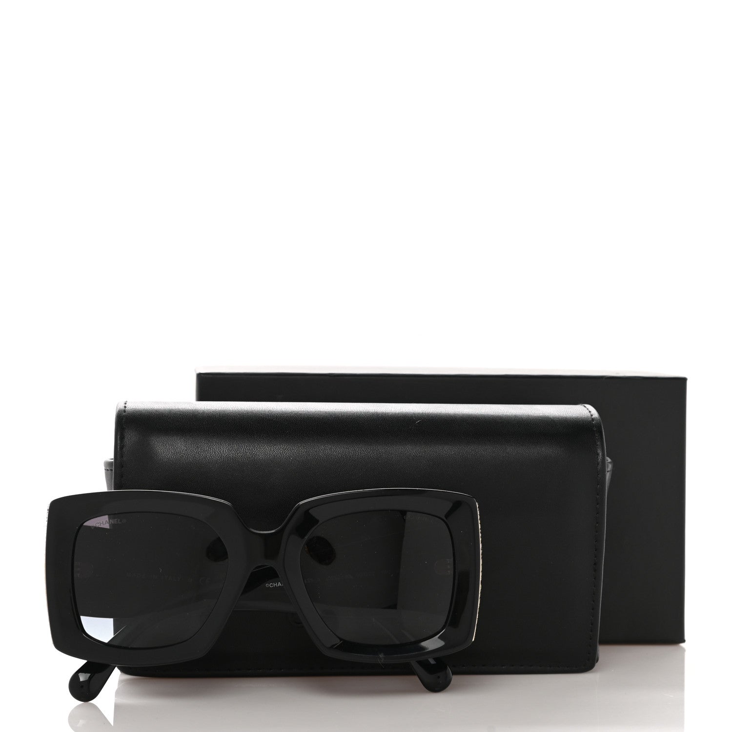 Chanel Acetate Rectangle Sunglasses 5435 Black 8 of 8