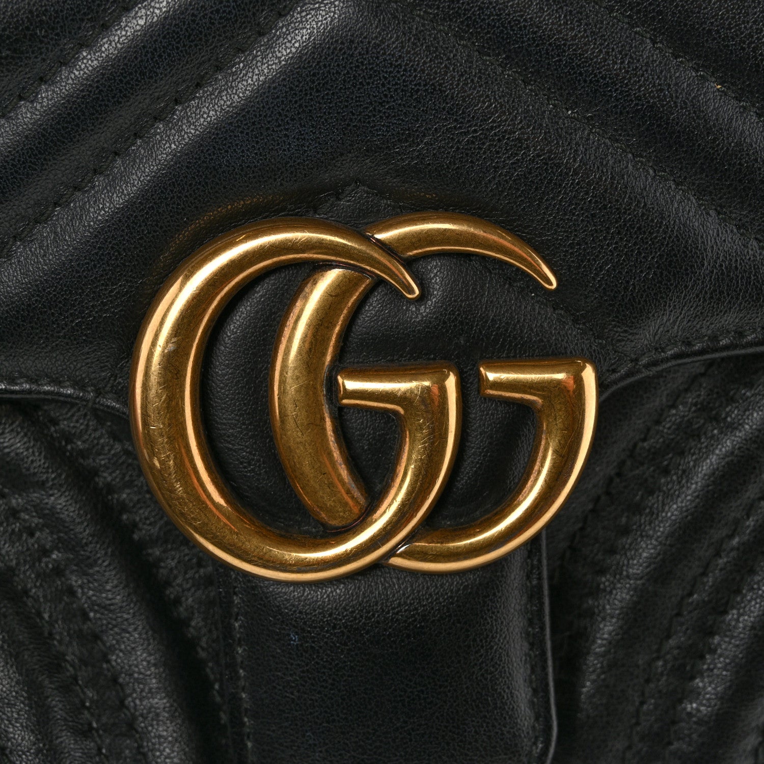 Gucci Calfskin Matelasse Mini GG Marmont Shoulder Bag Black 13 of 15