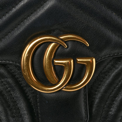 Gucci Calfskin Matelasse Mini GG Marmont Shoulder Bag Black 13 of 15
