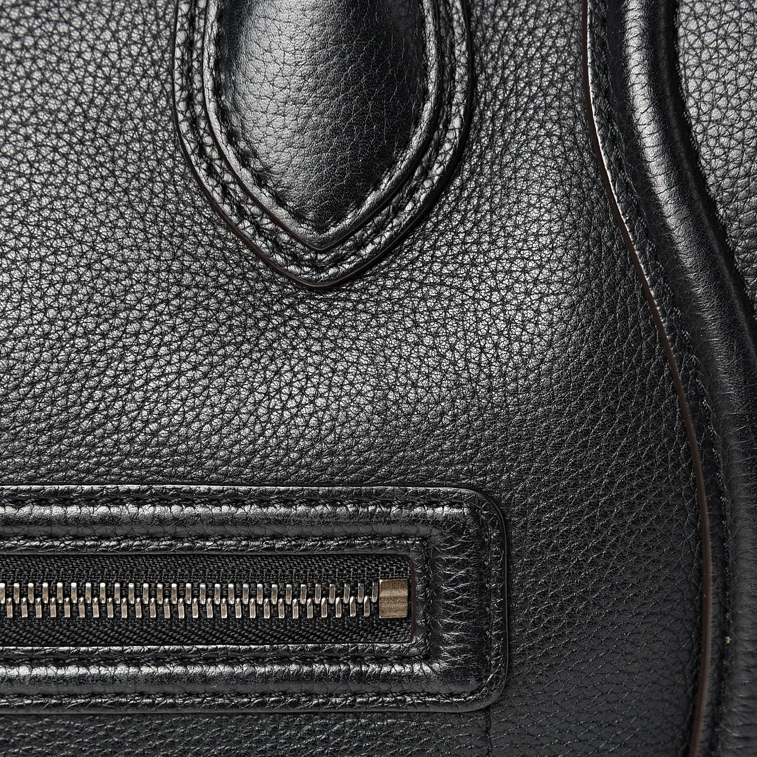 Celine Drummed Calfskin Mini Luggage Black 13 of 13
