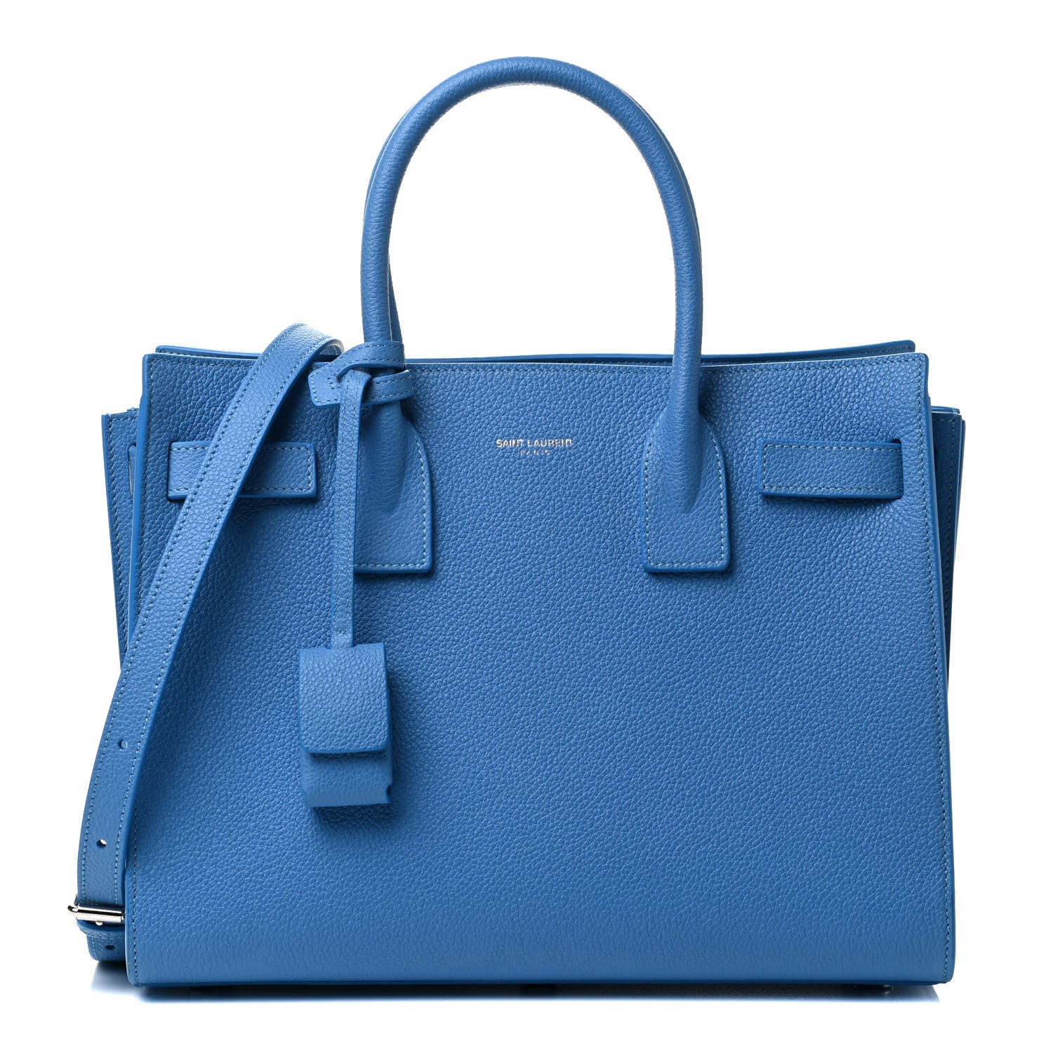 Saint Laurent Grained Calfskin Baby Sac De Jour Blue Clair 2 of 8