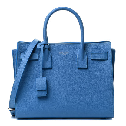 Saint Laurent Grained Calfskin Baby Sac De Jour Blue Clair 2 of 8