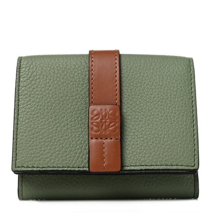 Loewe Grained Calfskin Tri-Fold Wallet Rosemary Tan 1 of 8