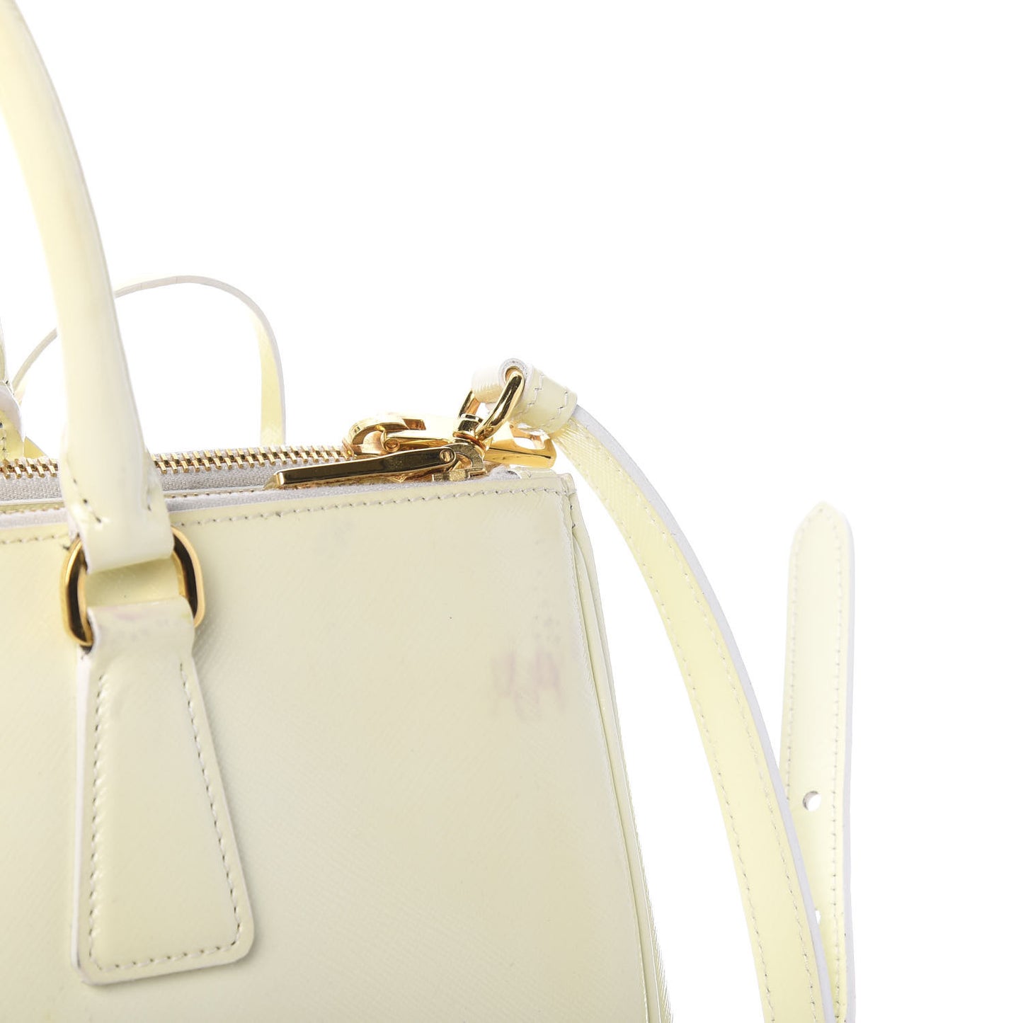 Saffiano Vernice Medium Galleria Double Zip Tote Bianco