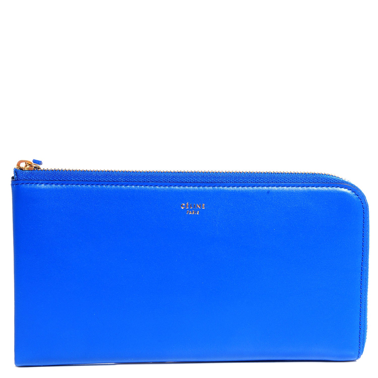 Celine Smooth Calfskin Large Half Zip Multi-Function Wallet Electric Blue 1 of 10