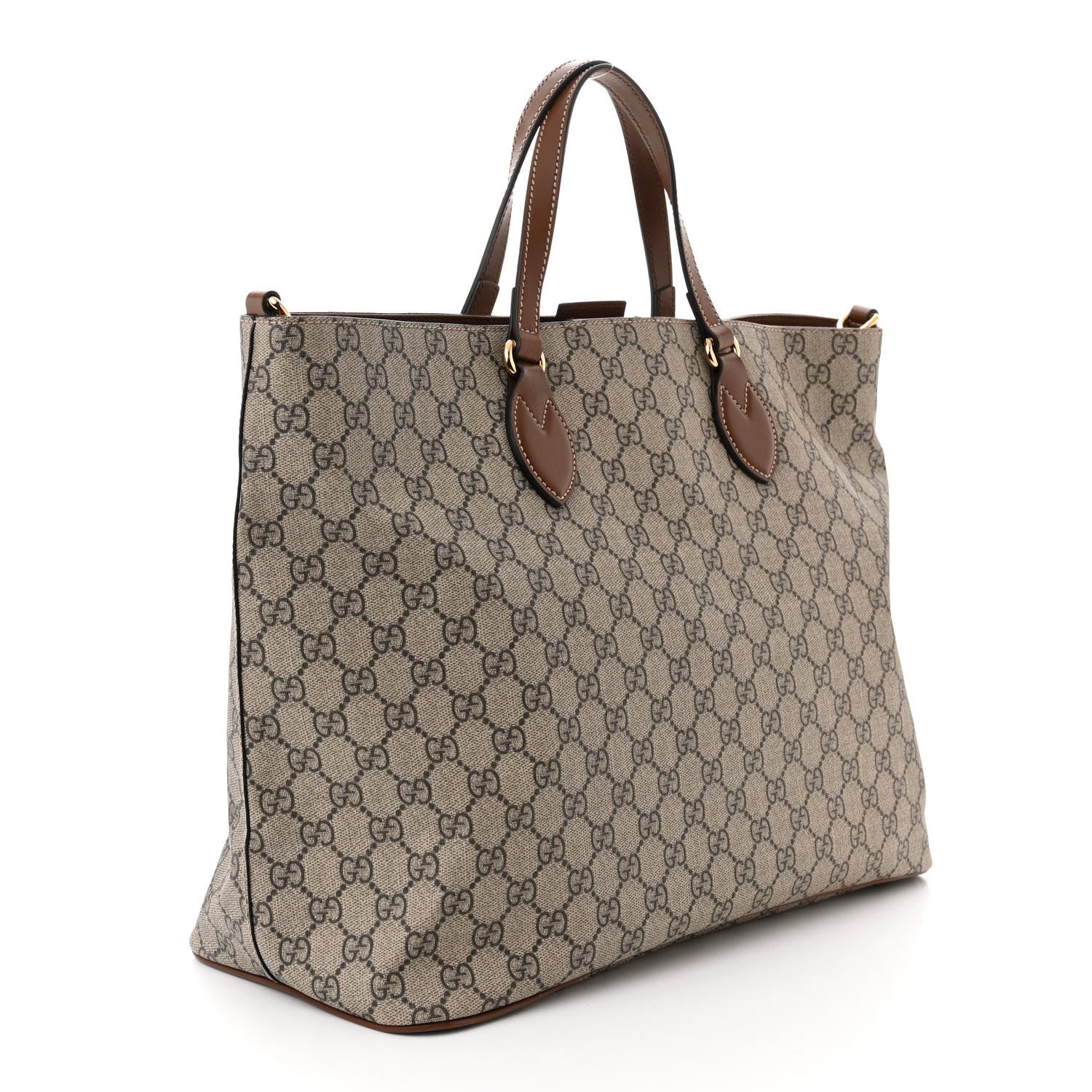 Gucci Soft GG Supreme Monogram Medium Crossbody Tote Beige Cuir 3 of 10
