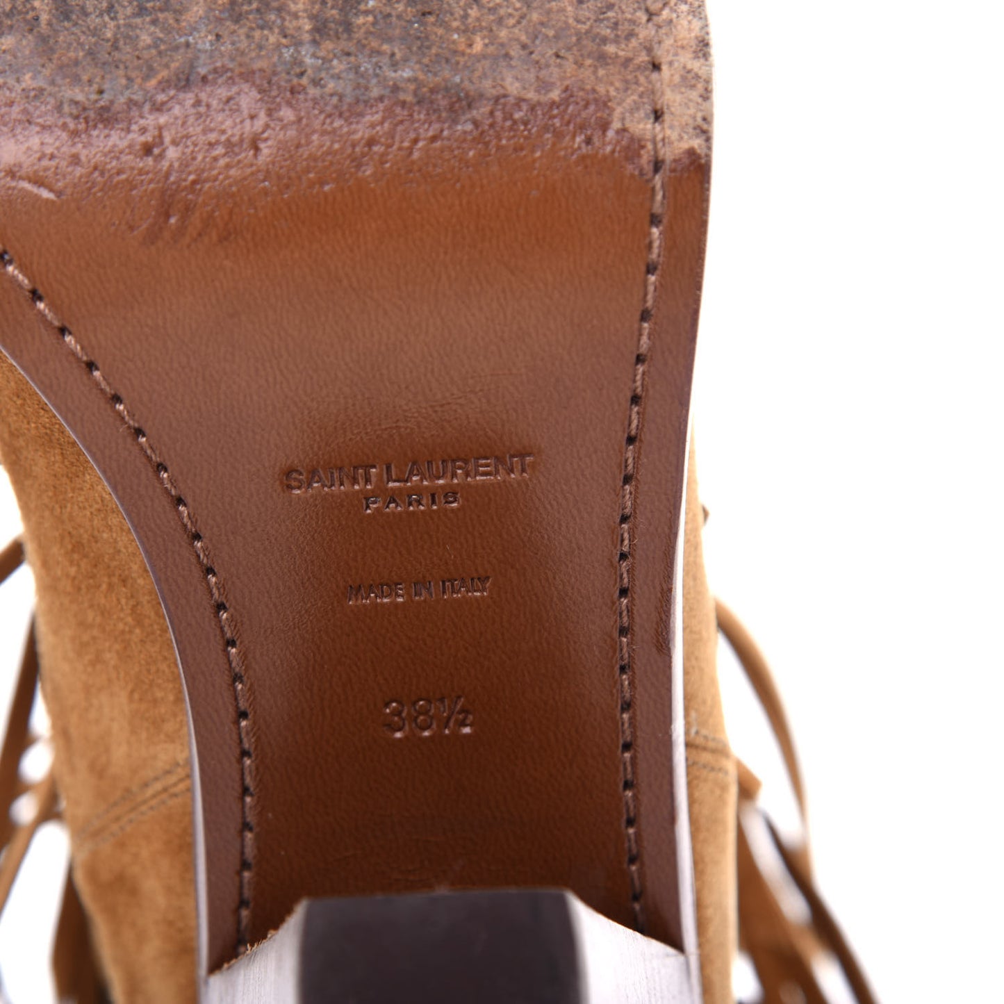 Suede New Western 80 Fringe Ankle Boots 38.5 Tan